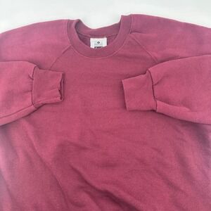 Vtg Lee Sweatshirt Burgundy Crew Neck Raglan Sleeve Cotton Sz Large Made in USA